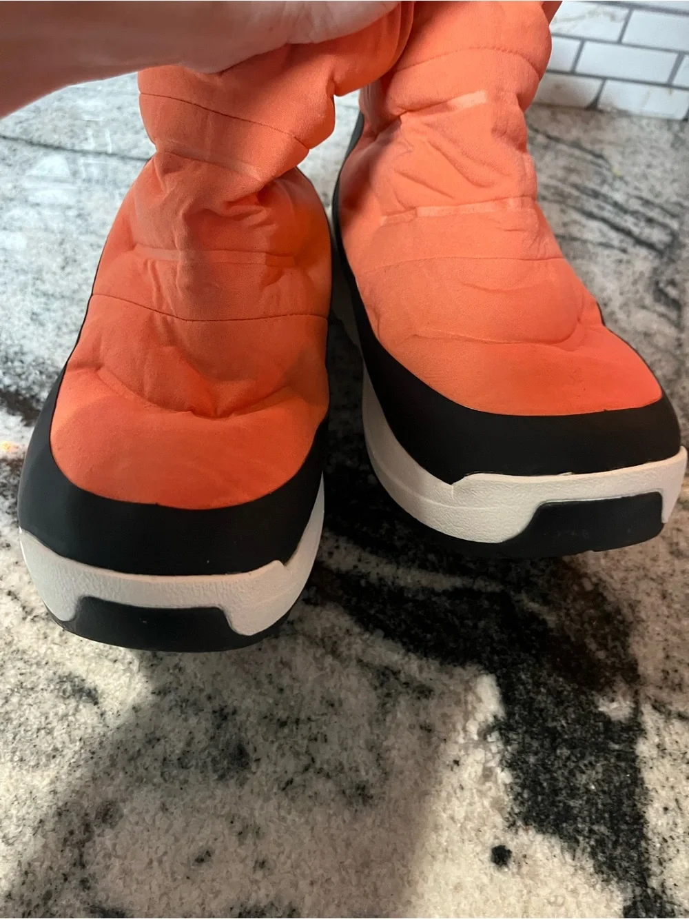 The North Face Winter Boots Women Orange Nuptse II Bootie 700 Dryvent Size 8